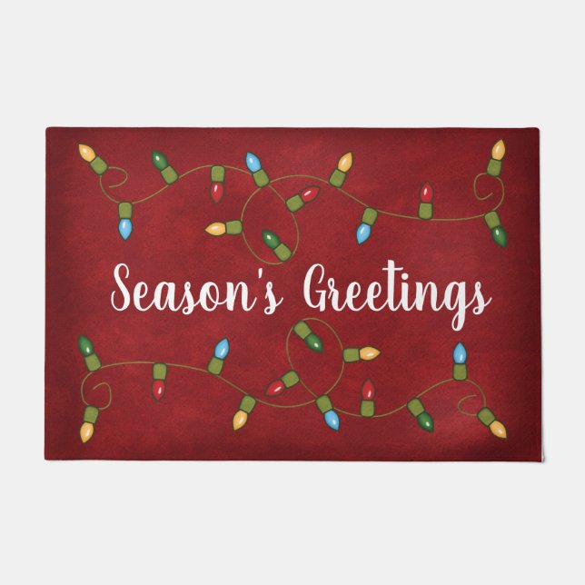 Season's Greetings with Lights Doormat (Front)