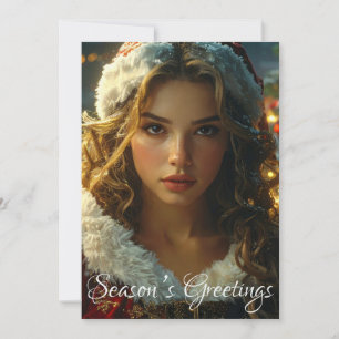 SEASON'S GREETINGS with Mrs. Santa Holiday Card
