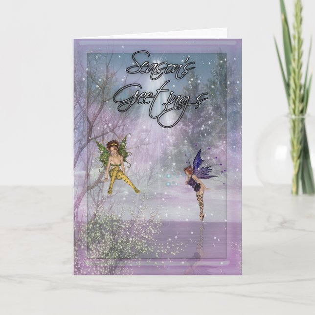Season's Greetings with winter fairy's Holiday Card (Front)