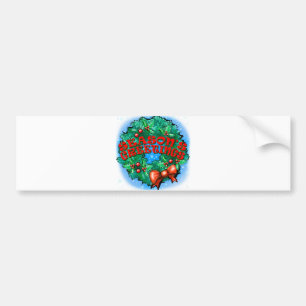 Season's Greetings Wreath Bumper Sticker