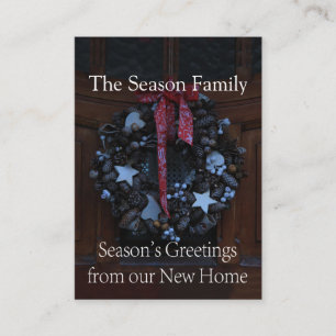 Season's Greetings wreath from our new home Enclosure Card
