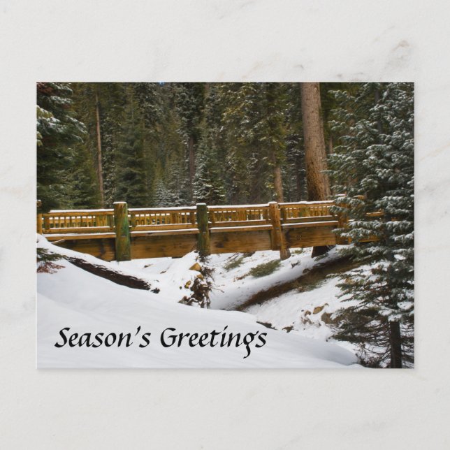 Season's Greetings Wuksachi Bridge Postcard (Front)