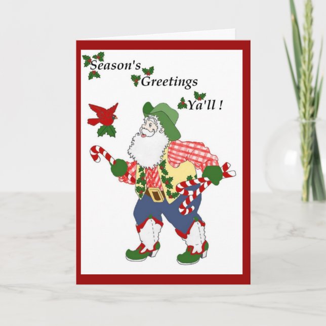 Season's Greetings Ya'll Holiday Card (Front)