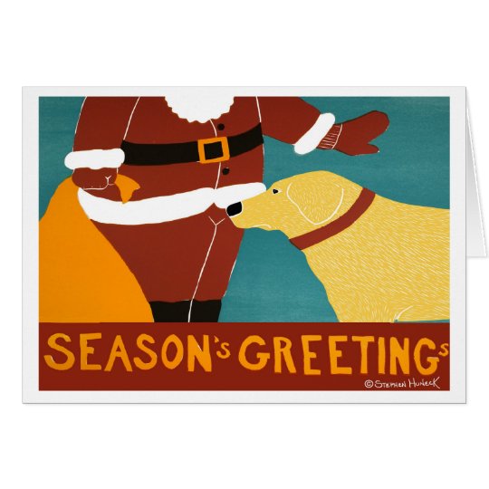 Seasons Greetings-Yellow Lab- Stephen Huneck Card