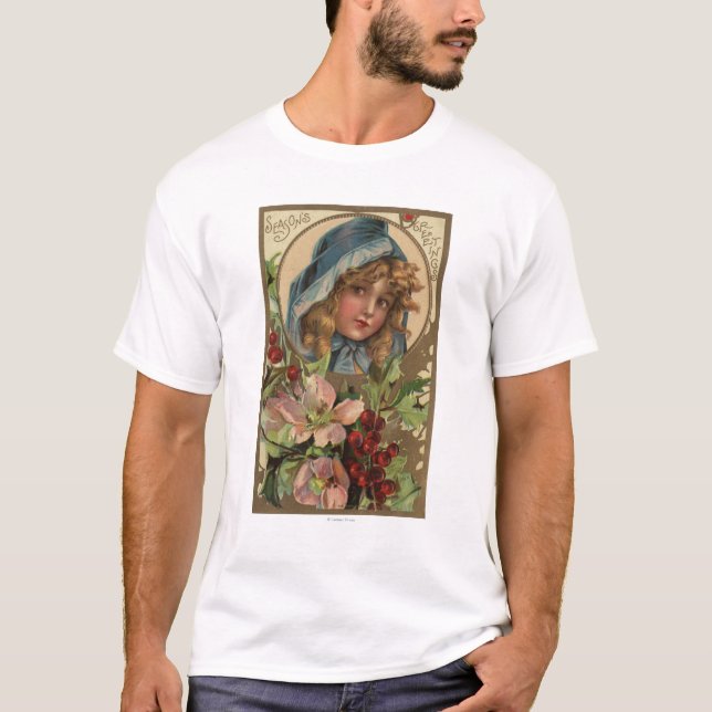 Seasons GreetingsGirl in a Hood T-Shirt (Front)
