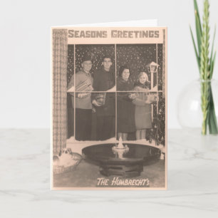 Season's Greetngs Vintage Family Photo Holiday Card