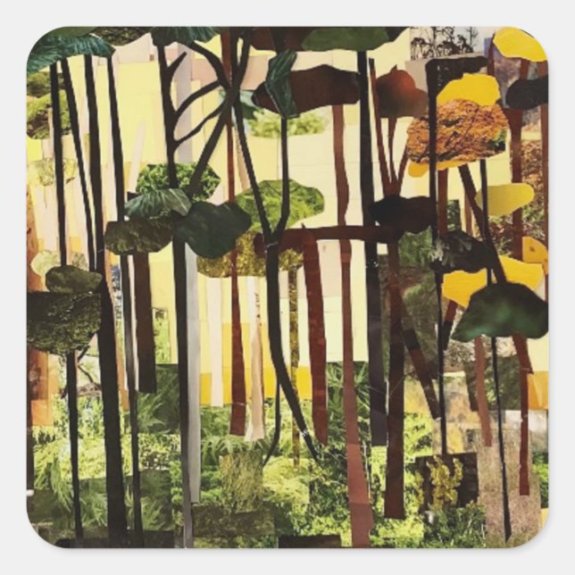 Seasons II. Paper Cutting By Therese Kramer  Square Sticker (Front)