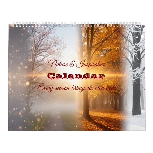 Seasons of Light – Nature & Inspiration 2025 Wall  Calendar (Cover)