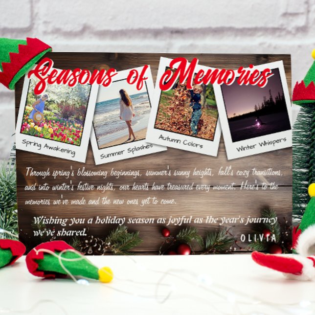 Seasons of Memories: A Year in Review Christmas Holiday Card (Creator Uploaded)