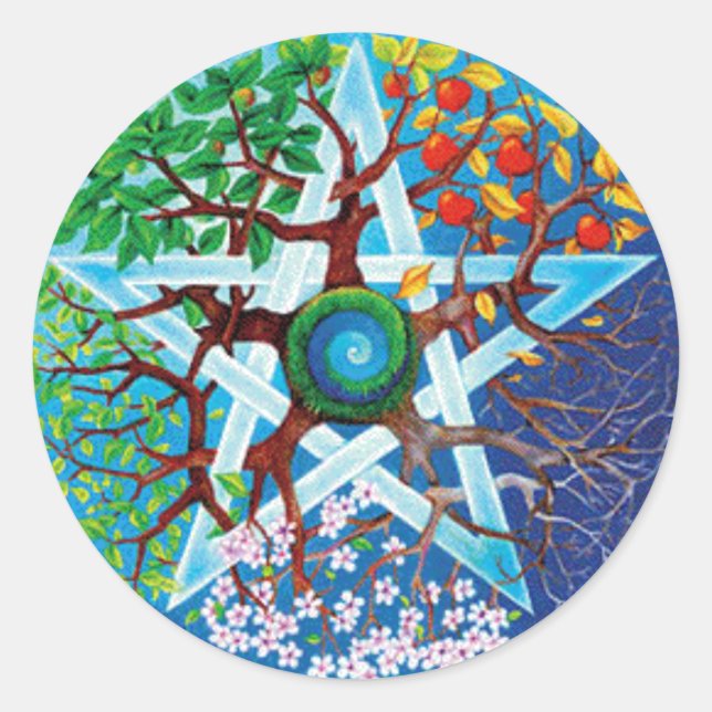 Seasons Pentacle Sticker (Front)