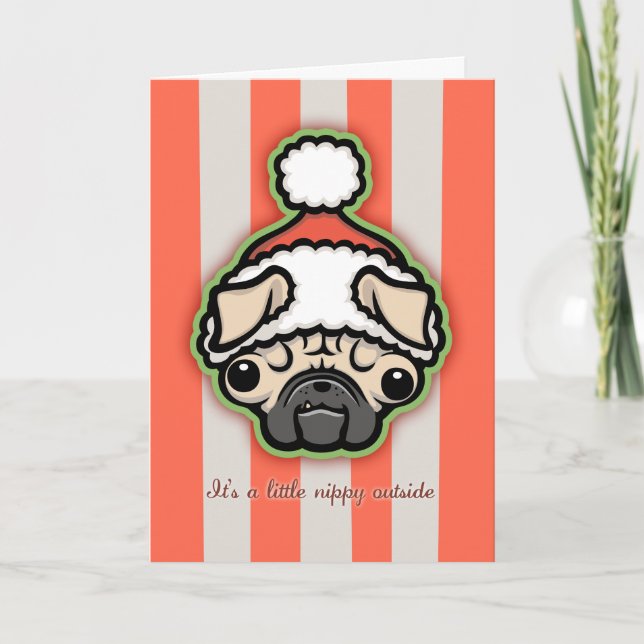 Season's Puggings Holiday Card (Front)