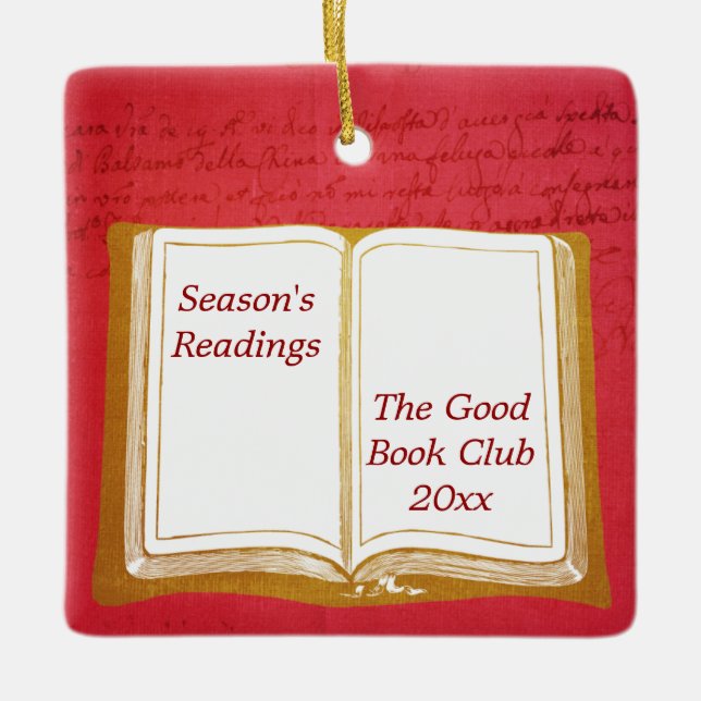 Season's Reading Book Club Ornament (Front)