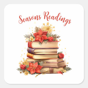 Seasons Readings, Book Lover Square Sticker