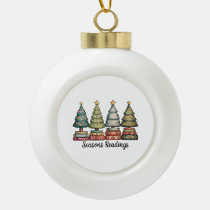 Seasons Readings Christmas Book Tree Teacher Xmas Ceramic Ball Christmas Ornament