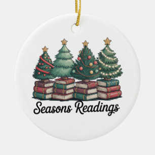 Seasons Readings Christmas Books Club Vintage Ceramic Tree Decoration