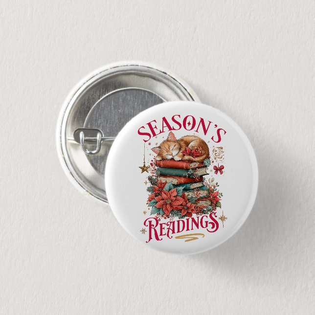 Season's Readings Cosy Kitten  3 Cm Round Badge (Front & Back)