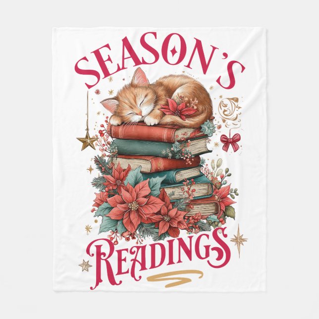 Season's Readings Cosy Kitten  Fleece Blanket (Front)