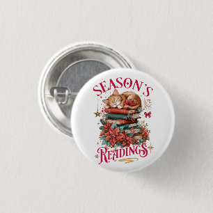 Season's Readings Cozy Kitten  3 Cm Round Badge