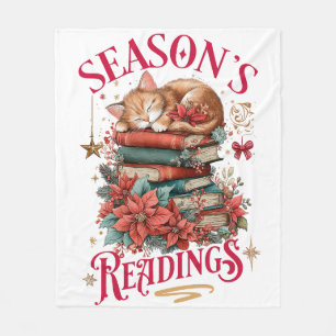 Season's Readings Cozy Kitten  Fleece Blanket