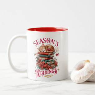 Season's Readings Cozy Kitten  Two-Tone Coffee Mug