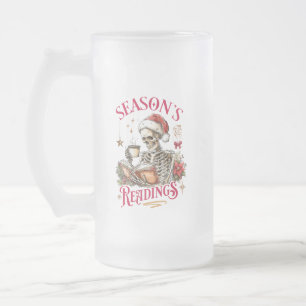 Season's Readings Frosted Glass Beer Mug