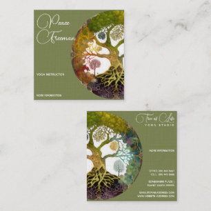 Seasons Tree of Life Square Business Card