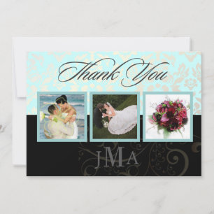Seaspray + Pearl Damask, Thank you cards, Flat