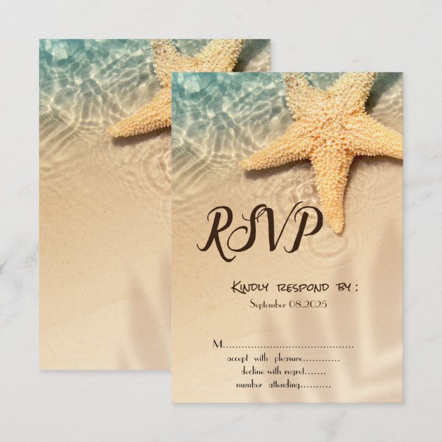 Seastar Beach RSVP Invitation (Front/Back)