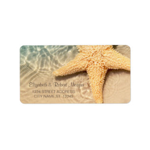 Seastar Beach Wedding Label