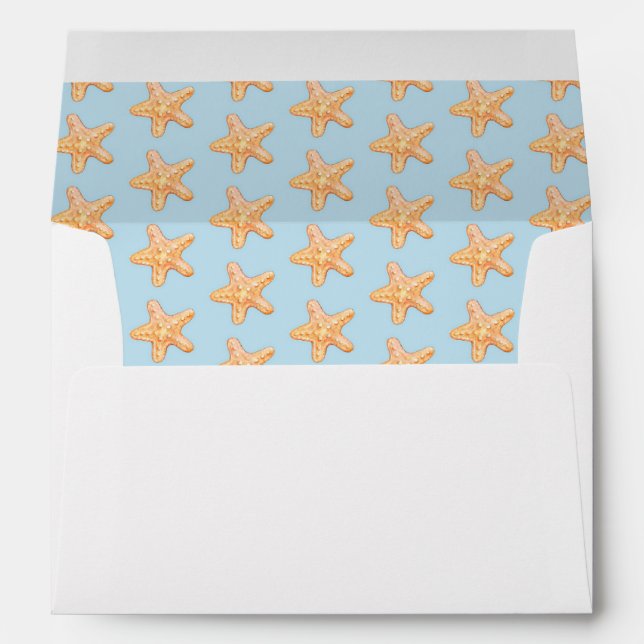 Seastar starfish watercolor art  envelope (Back (Bottom))