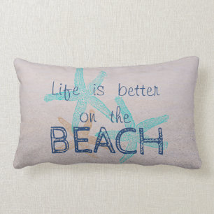 Seastars, Life Is Better On The Beach,Sand Lumbar Cushion
