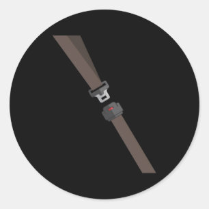 Seat Belt Fake Seatbelt Classic Round Sticker