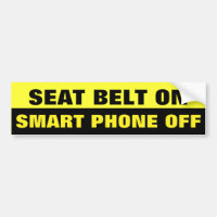 Seat Belt On Smart Phone Off Black and Yellow
