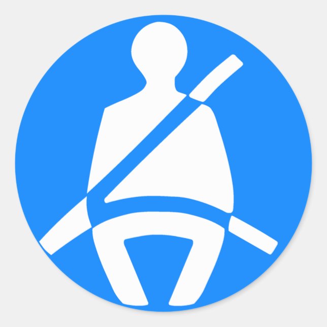 Seat Belt Symbol Classic Round Sticker (Front)