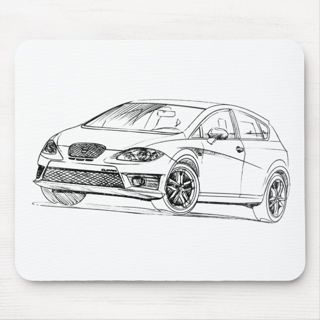 Seat Leon Cupra 2009 Mouse Mat (Front)