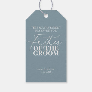 Seat Reserved Father of the Groom Blue Wedding Gift Tags