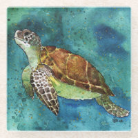 seat turtle magnet glass coaster