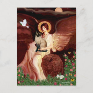 Seated Angel - Seal Point Siamese cat Postcard