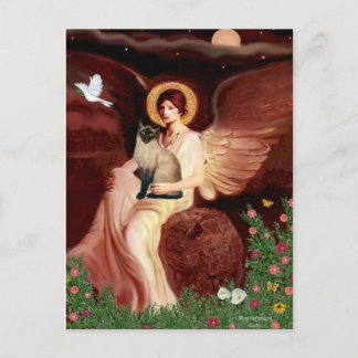 Seated Angel - Seal Point Siamese cat Postcard
