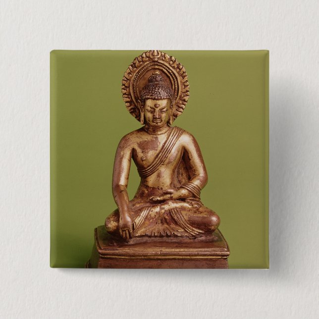 Seated Buddha 15 Cm Square Badge (Front)