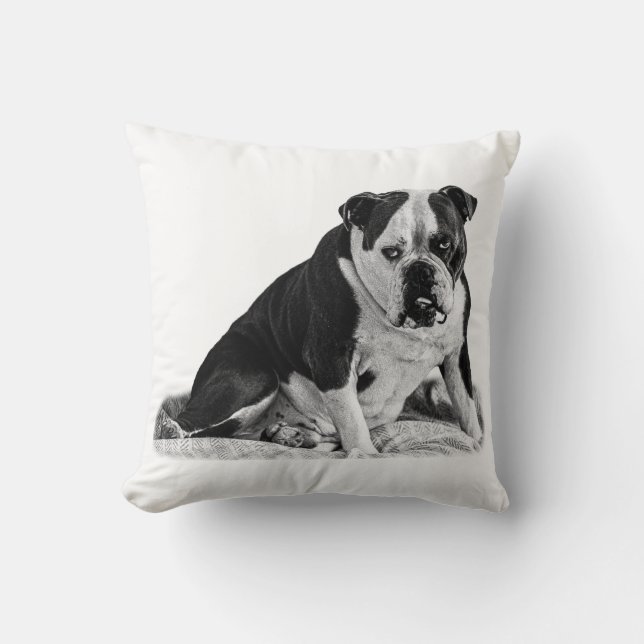 Seated Bulldog, Quiet Tones  Cushion (Front)