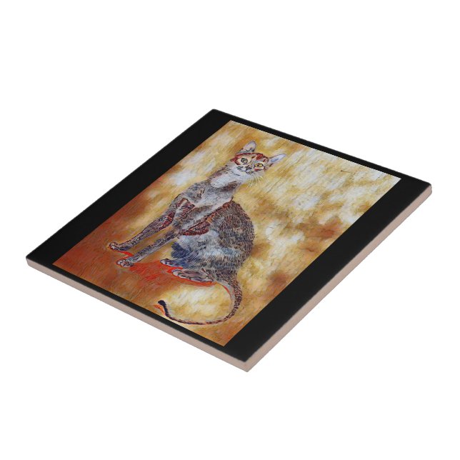 Seated Cat 🐈  Tile (Side)