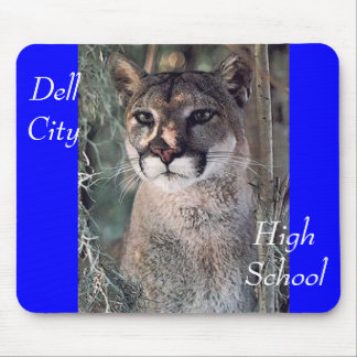 seated cougar, Dell City, High School Mouse Mat