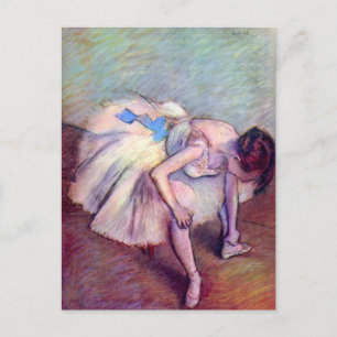 Seated Dancer by Edgar Degas, Vintage Ballet Art Postcard