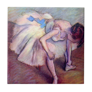 Seated Dancer by Edgar Degas, Vintage Ballet Art Tile