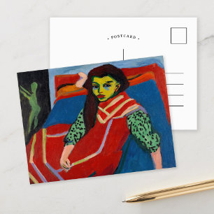 Seated Girl   Ernst Ludwig Kirchner Postcard