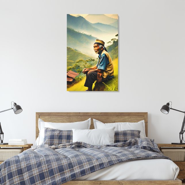 Seated in Serenity Canvas Print (Insitu(Bedroom))