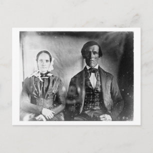 Seated Man and Woman Couple 1840 Postcard