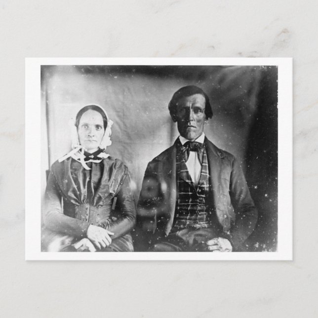 Seated Man and Woman Couple 1840 Postcard (Front)