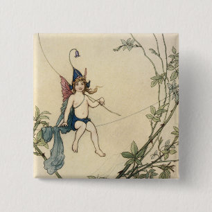Seated on a Spider's Thread 15 Cm Square Badge